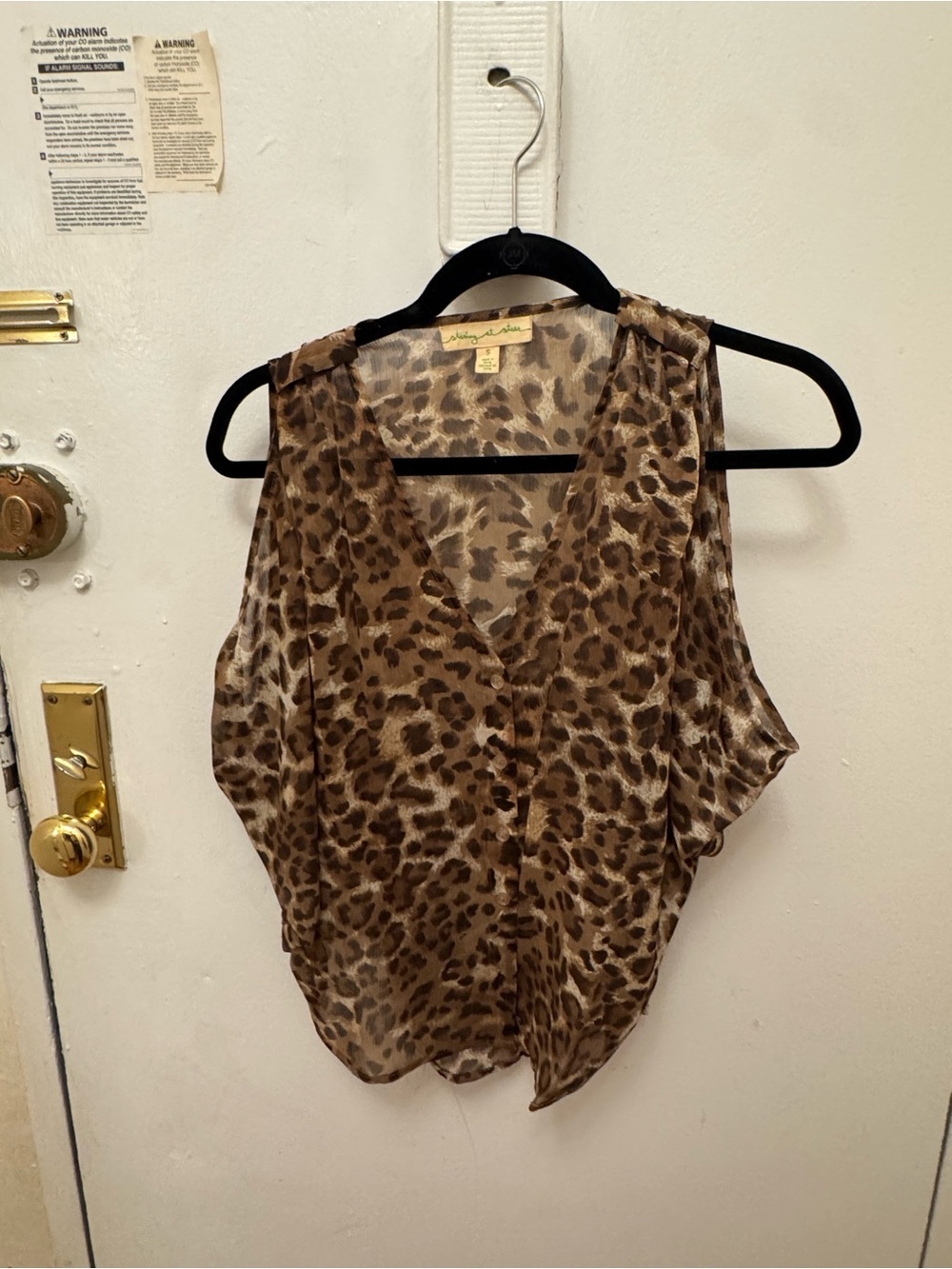 Staring at Stars Brown Leopard Print Sleeveless Blouse - Picture 2 of 6